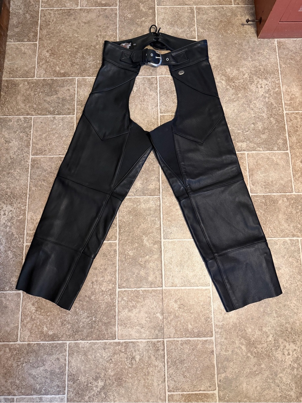 Harley-Davidson Black Leather Chaps - Classic Riding Chaps